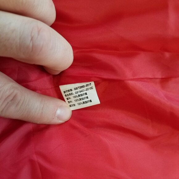 ✅Hooded Red Puffer Jacket Knee Length Zip Up Winter Coat Women's M *SEAM SPLIT* - Picture 15 of 16